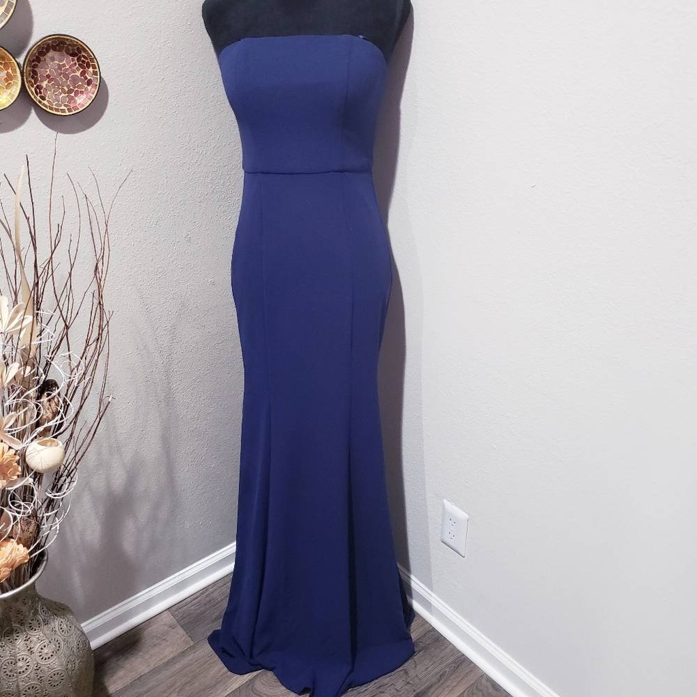 Bloomingdale's blue strapless dress